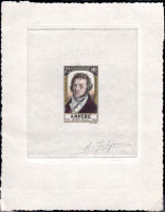 Rare épreuve D'artiste Multicolore Artist Proof Non émis Unissued Stamp Ampère France 1936 Mathématicien Et Physicien - Prove D'artista