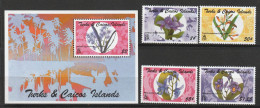 TURKS & CAICOS ISLANDS - N°1086/9+BLOC N°141 ** (1994) Orchidées - Turcas Y Caicos