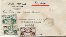 GUADELOUPE LETTRE PAR AVION DEPART POINTE A PITRE 26 NOV 45 GUADELOUPE POUR LA FRANCE - Cartas & Documentos