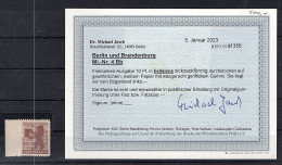 SBZ, Berlin Und Brandenburg., Mi.-Nr. 4 Bb  Postfrisch,  Befund Dr. JaschBPP. - Berlin & Brandenburg