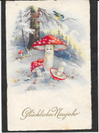 Famille CHAMPIGNONS Humanisés Dans La Neige - Funghi