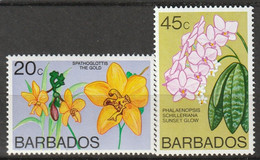 BARBADOS - N°432/3 ** (1977) Série Courante : Fleurs - Barbades (1966-...)