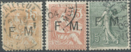 France F.M. N°1 à 3 - Oblitérés - (F1582) - War Stamps