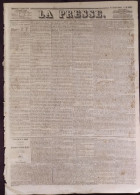 Journal LA PRESSE Du 5 Mars 1848 - RÉVOLUTION - GOUVERNEMENT PROVISOIRE - Emile GIRARDIN - 1800 - 1849