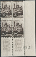 France N°917 Bloc De 4, Coin Daté 1951 - (F1585) - 1950-1959