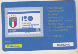 Calcio-football-soccer-federazione Italiana Calcio -tessera Filatelica - Equipos Famosos