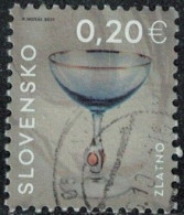 Slovaquie 2021 Oblitéré Used Industrie Verrière Verre à Vin Doré Zuzana Zlatno Y&T SK 815 SU - Used Stamps