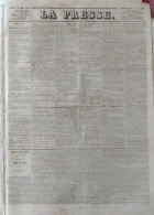 Journal LA PRESSE Du 18 Mars 1848 - GOUVERNEMENT PROVISOIRE - PATRIOTISME MAIS IMPUISSANCE - 1800 - 1849