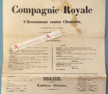 ● CHALON Sur SAONE 1836 M. Antoine Sarrazin Contrat Assurance Maison Saint Bonnet Vers Louhans Compagnie Royale - Banca & Assicurazione