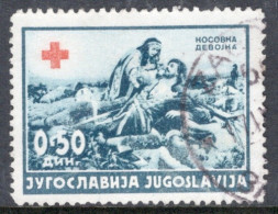 Yugoslavia 1940 Single Stamp For Red Cross Stamp Of 1938 In Changed Color And Inscription "JUGOSLAVIJA" In  In Fine Used - Oblitérés