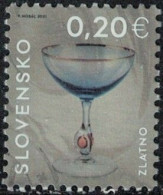 Slovaquie 2021 Oblitéré Used Industrie Verrière Verre à Vin Doré Zuzana Zlatno Y&T SK 815 SU - Used Stamps