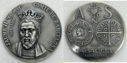 MEDALLA COMTE DE BARCELONA. JAUME II "EL JUST". ASOCIACION NUMISMATICA SABADELL. Croat1980 PLATA - Non Classés