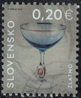 Slovaquie 2021 Oblitéré Used Industrie Verrière Verre à Vin Doré Zuzana Zlatno Y&T SK 815 SU - Used Stamps