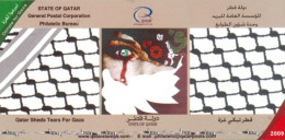 QATAR  -  2009, POSTAL STAMPS BULETIN OF QATAR TEARS FOR GAZA  AND TECHNICAL DETAILS. - Qatar