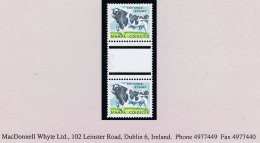 Ireland Post Office Savings Stamps 1974 Unwatermarked 5p Cattle, Gutter Pair Mint Unmounted Never Hinged - Other & Unclassified
