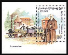Cambodge F/S Trains Old Locomotives Anciennes MNH ** Neuf SC ( A53 495a) - Cambogia