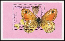 Cambodge Papillons Butterflies Schmetterlinge Butterfly Papillon Brasilia 93 MNH ** Neuf SC ( A53 484a) - Cambogia