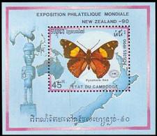 Cambodge Papillons Butterflies Schmetterlinge Butterfly Papillon New Zealand 90 MNH ** Neuf SC ( A53 472a) - Kambodscha