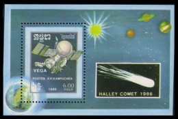 Cambodge Espace Satellite Communications Space Comete De Halley's Comet MNH ** Neuf SC ( A53 454a) - Kambodscha