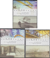Israel 1716-1718 With Tab (complete Issue) Unmounted Mint / Never Hinged 2003 Motorflug The Brüthe Wright - Unused Stamps (with Tabs)
