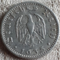 DUITSLAND : 50 REICHSPFENNIG 1935 F  XF KM 87 - 50 Reichspfennig