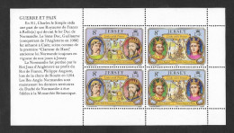 SE)1982 JERSEY, COMMEMORATION OF LITERATURE, TIES OF UNION WITH FRANCE, MINISHEET OF 4, MNH - Jersey