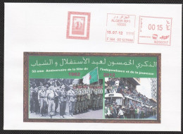 Année 2012 : Flamme Du 50e Anniversaire Du 5 Juillet 1962 (F 144)- Enveloppe Illustrée - Algeria (1962-...)