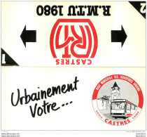 CALENDRIER PETIT FORMAT 1980 REGIE  MUNICIPALE DES TRANSPORTS URBAINS A CASTRES - Petit Format : 1971-80