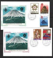 VATICAN. N°497-501 Sur 2 Enveloppes 1er Jour De 1970. Osaka'70/Mont Fuji. - 1970 – Osaka (Japon)