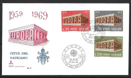 VATICAN. N°488-90 Sur Enveloppe 1er Jour De 1969. Europa'69. - 1969