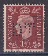 Grande Bretagne - 1936 - 1954 -  George  VI  -  Y&T N °  211  Perforé  D T - Perforés