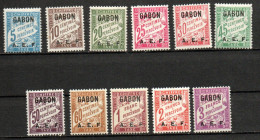 Col40 Colonie Gabon 1928 Taxe N° 1 à 11 Neuf X MH Cote 32,00€ - Strafport