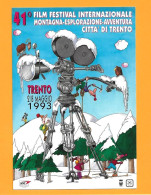 Cartolina Ufficiale TRENTO 41°FILM FESTIVAL MONTAGNA Con Annullo Speciale Trento 02/5/1993 - Bergsteigen