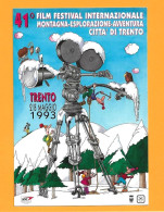 Cartolina Ufficiale TRENTO 41°FILM FESTIVAL MONTAGNA Con Annullo Speciale Trento 02/5/1993 - Escalade