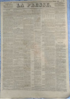 1848 Journal LA PRESSE Du 22 JUIN - ANARCHIE - ÉMEUTE - BUDGET DE 1848 - 1800 - 1849