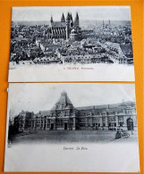 TOURNAI   -  Lot De 4 Cartes : La Gare, Panorama, Monument Gallait, Intérieur De La Cathédrale - Tournai