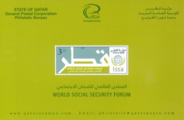 QATAR  - 2013, POSTAL STAMP BULETIN OF WORLD SOCIAL SCURITY FORUM AND TECHNICAL DETAILS. - Qatar