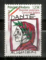 Hommage à Dante Alighieri, Poète, écrivain, Père De La Langue Italienne, Timbre Neuf ** 2018. AND. ESP - Ungebraucht