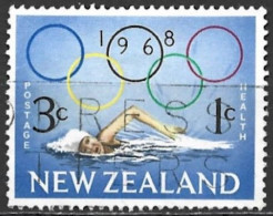 New Zealand 1968. Scott #B76 (U) Girl Swimming And Olympic Rings - Service