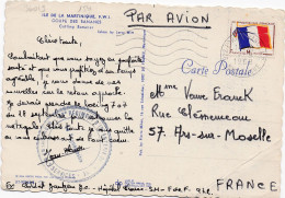 36019# TIMBRE FRANCHISE MILITAIRE CARTE INFANTERIE DE MARINE Obl 972 FORT DE FRANCE MARTINIQUE 1968 ARS SUR MOSELLE - Cartas & Documentos