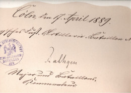 ! 1889 Autograph Von Generalleutnant Bernhard Rathgen, Schleswigsches Fußartillerie Batt. No.9, Kommandeur, Militaria - Politisch Und Militärisch