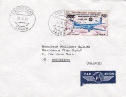 GABON --1972 --Lettre De LAMBARENE Pour MONTESSON -78 (France)--timbre (avion, Ordre De Malte ) Seul Sur Lettre - Gabun (1960-...)