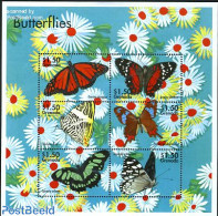 Grenada 2000 Butterflies 6v M/s, Danaus Plexippus, Mint NH, Nature - Butterflies - Other & Unclassified