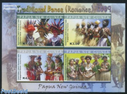 Papua New Guinea 2009 Traditional Dance 4v M/s, Mint NH, Performance Art - Various - Dance & Ballet - Folklore - Danza