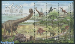 Hong Kong 2014 Dinosaurs 6v M/s, Mint NH, Nature - Prehistoric Animals - Nuevos
