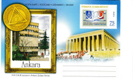 131a - FRANC-MAÇONNERIE (MASONIC) : TURQUIE Ankara : Carte Entier Postal Rare Pour Ce Pays; - Vrijmetselarij