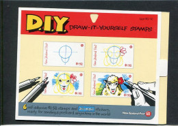 NEW ZEALAND - 2004  DRAW IT YOURSELF STAMPS  SELF ADHESIVE  SHEETLET  OF 6 MINT NH - Unused Stamps