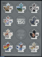 Canada 2017 Canada 150 10v M/s, Mint NH, History - Sport - Transport - Various - Coat Of Arms - Flags - History - Huma.. - Unused Stamps