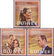 Guinea 9938-9940 (complete. Issue) Unmounted Mint / Never Hinged 2013 Prince William And Kate Middleton - Guinée (1958-...)