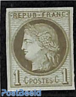 French Colonies (gen. Issues) 1872 1c, Stamp Out Of Set, Unused (hinged) - Other & Unclassified